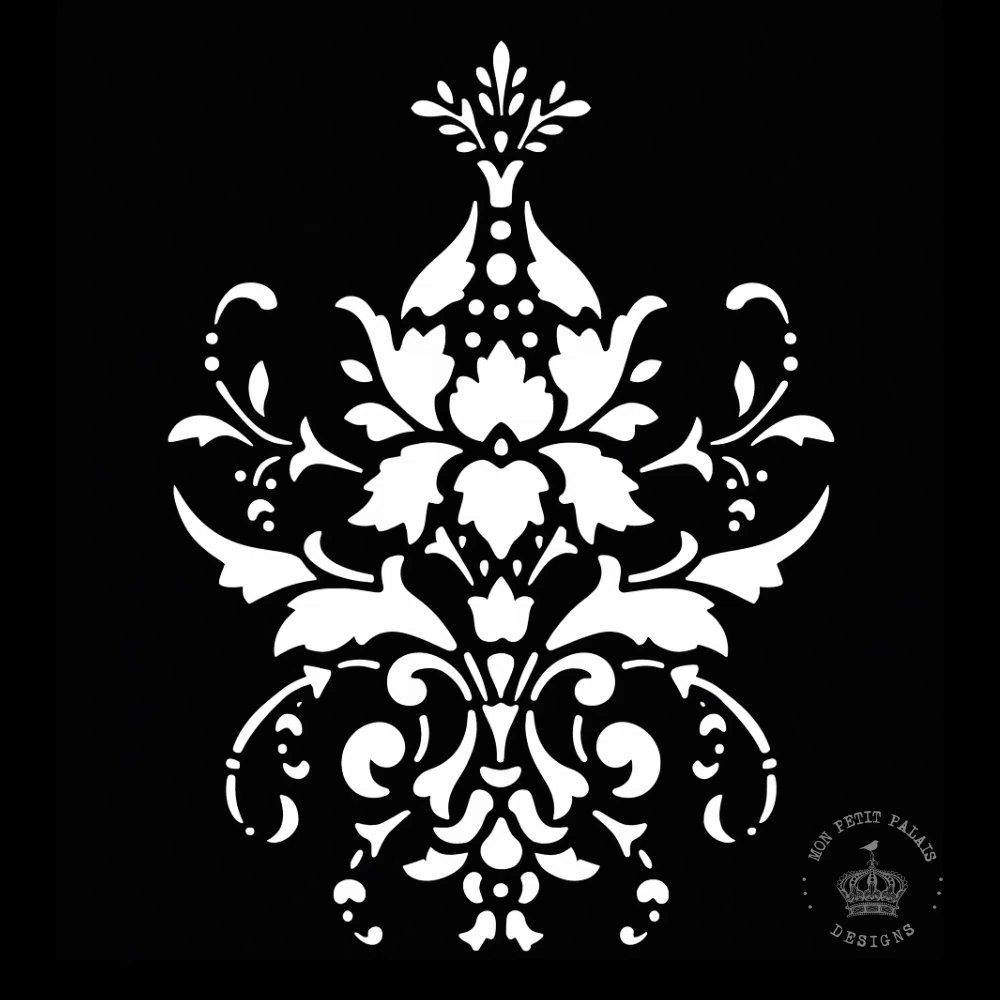 Damask Bloom Decorative Stencil – French Wall & Furniture Pattern