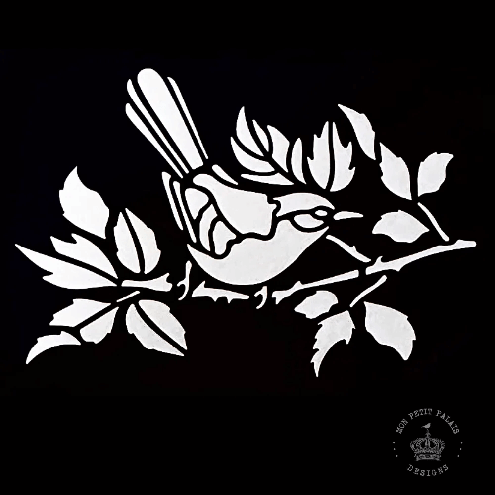 Songbird on a Branch Stencil