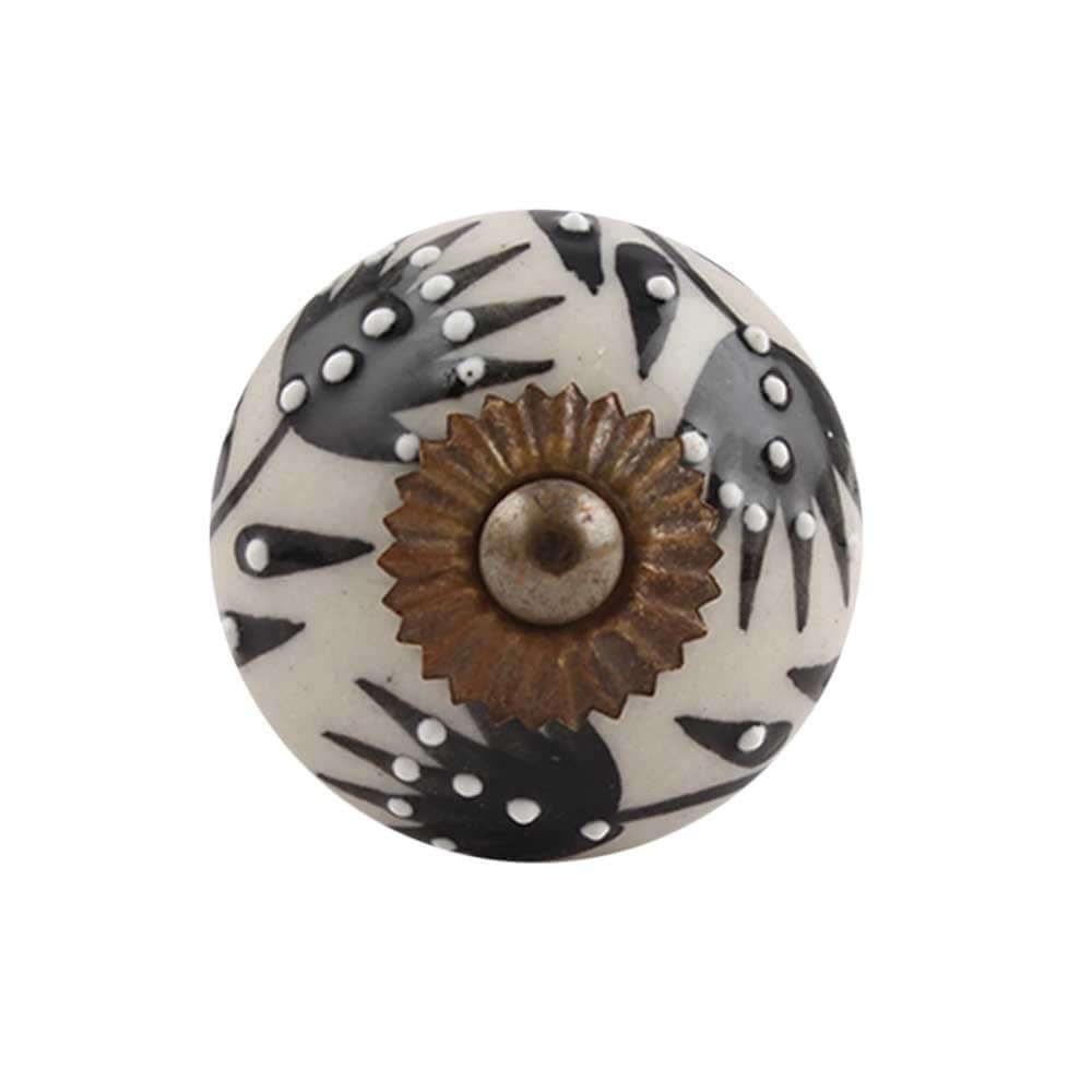 Pippa - Black & Cream Ceramic Knob