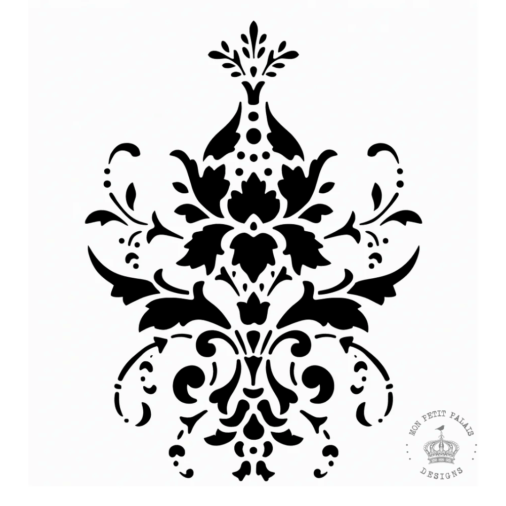Damask Bloom Decorative Stencil – French Wall & Furniture Pattern