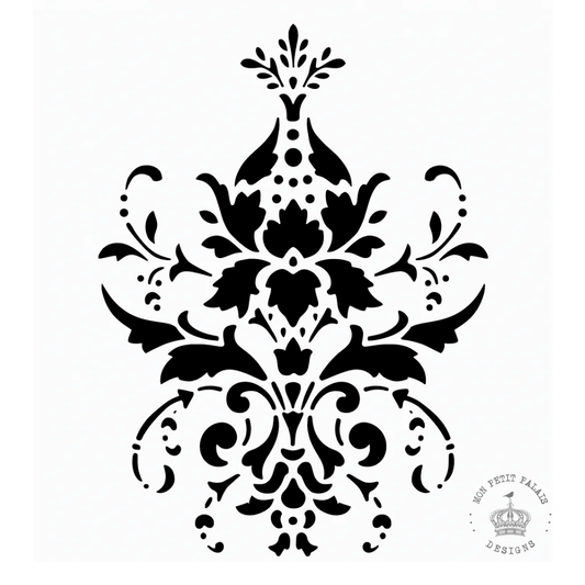 Damask Bloom Decorative Stencil – French Wall & Furniture Pattern
