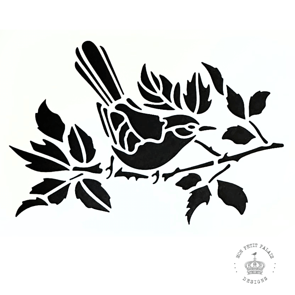 Songbird on a Branch Stencil