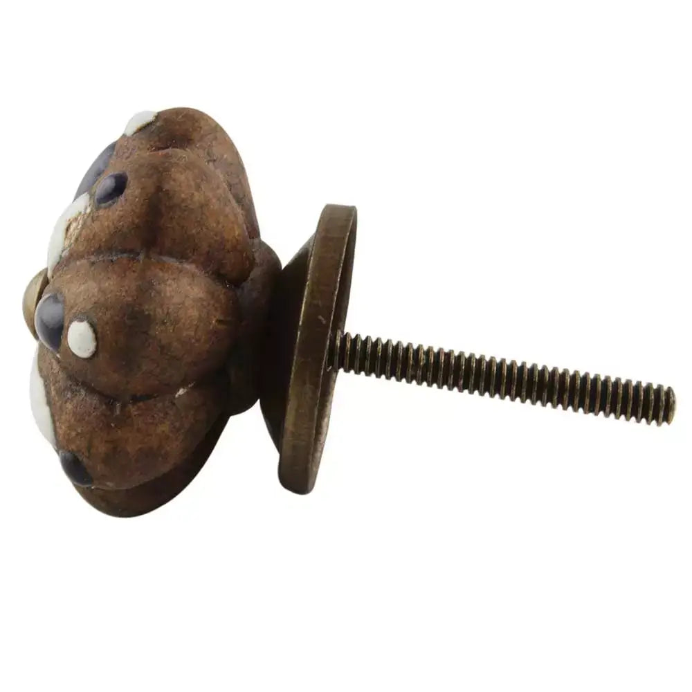 Rustic - Navy & White Ceramic Knob