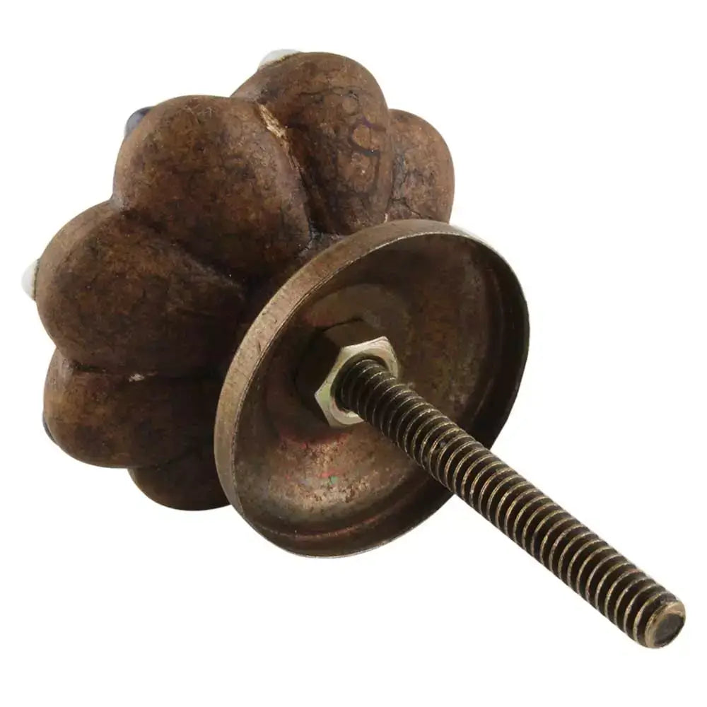 Rustic - Navy & White Ceramic Knob