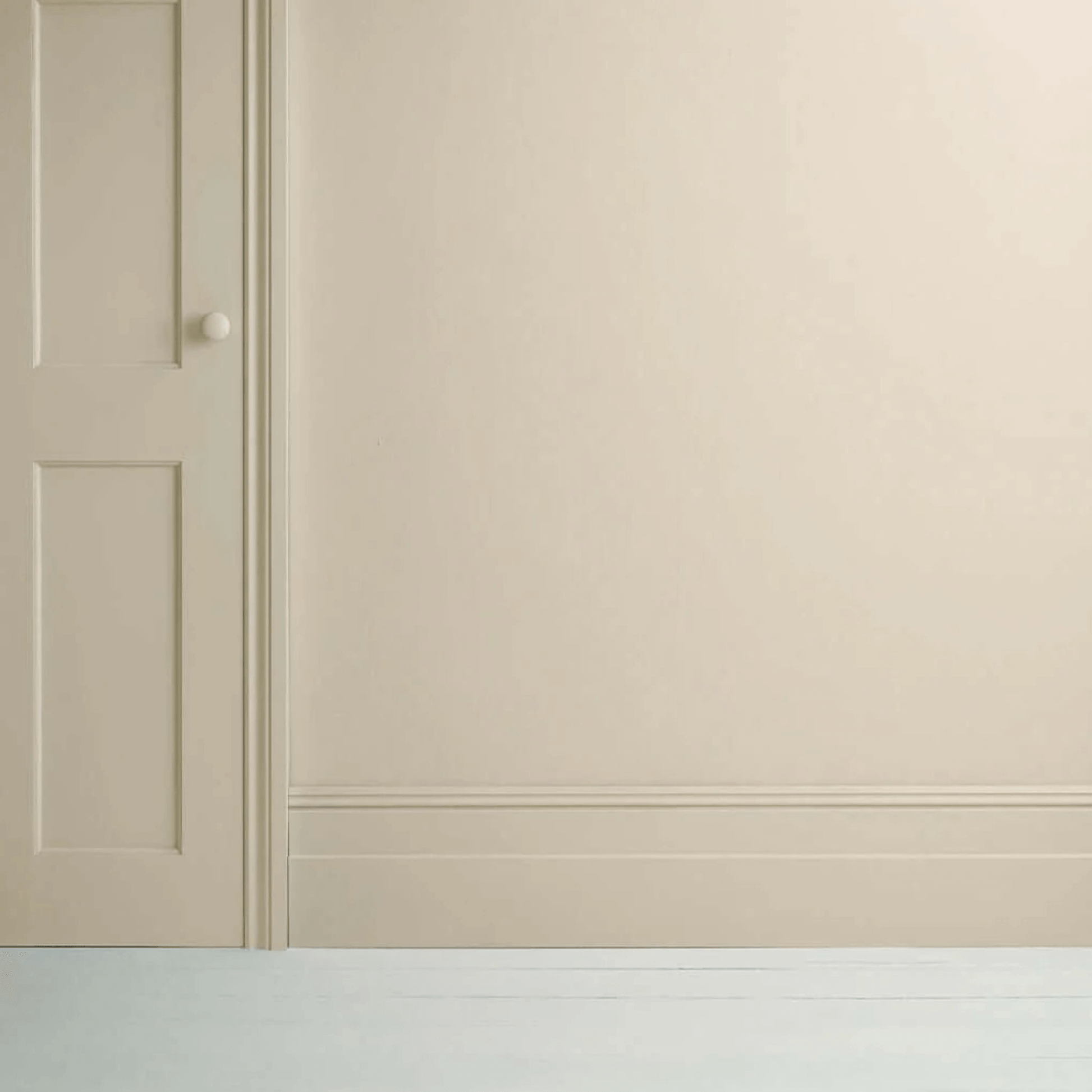 Canvas - Annie Sloan Satin Paint applied on a wall and door, showcasing a beautiful beige-white finish.