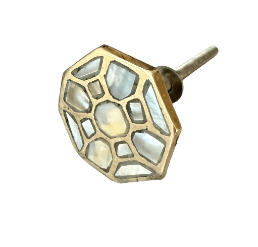 Odette – Gold Hexogen Mother of Pearl Knob