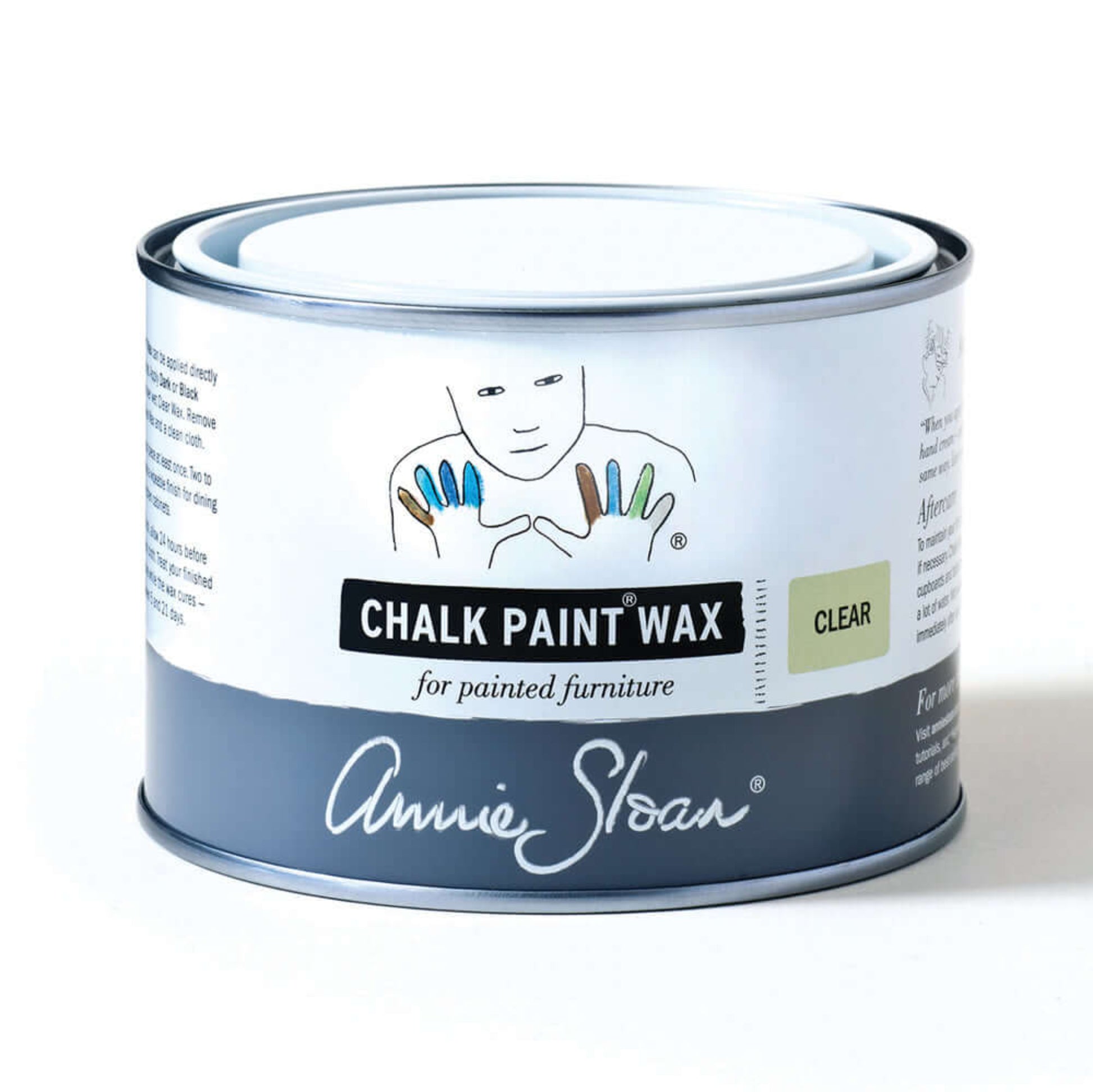 Annie Sloan Clear Chalk Paint™ Wax can for painted furniture protection and finishing.