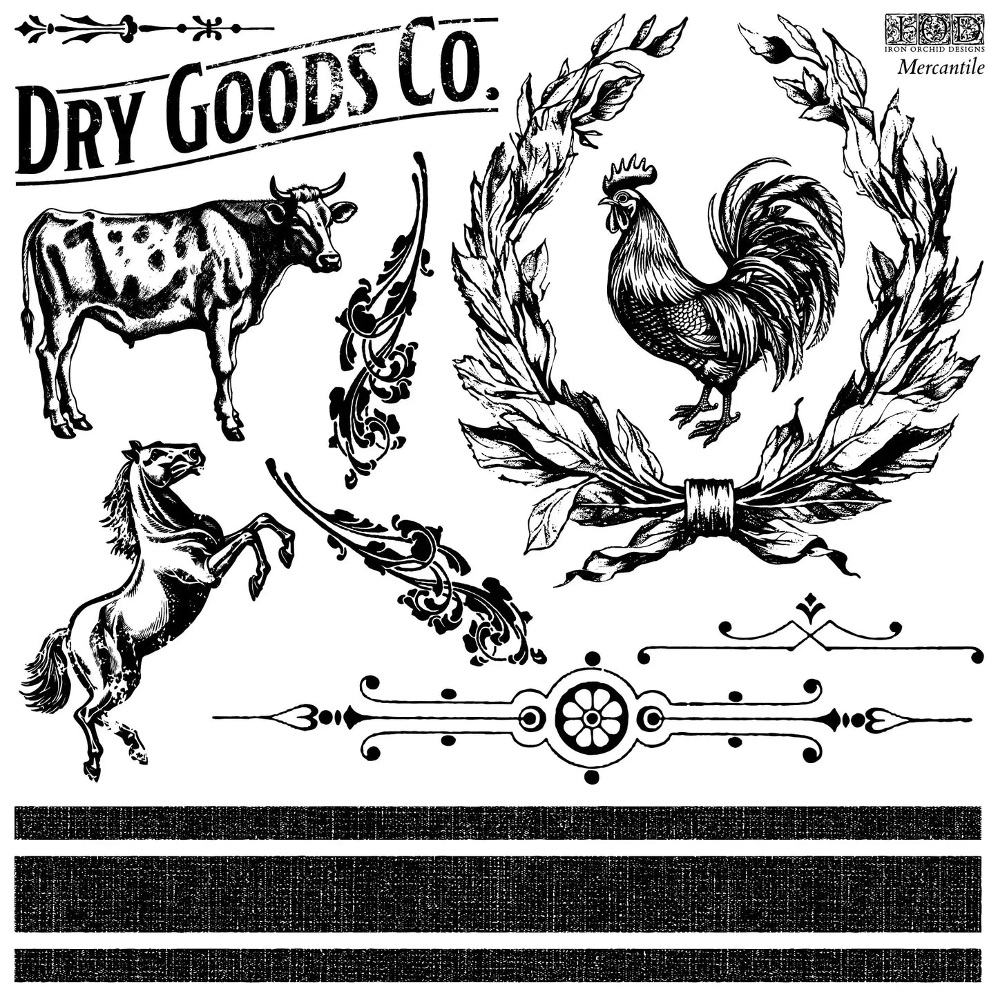  MERCANTILE 12×12 IOD DECOR STAMP™ MON PETIT PALAIS DESIGNS