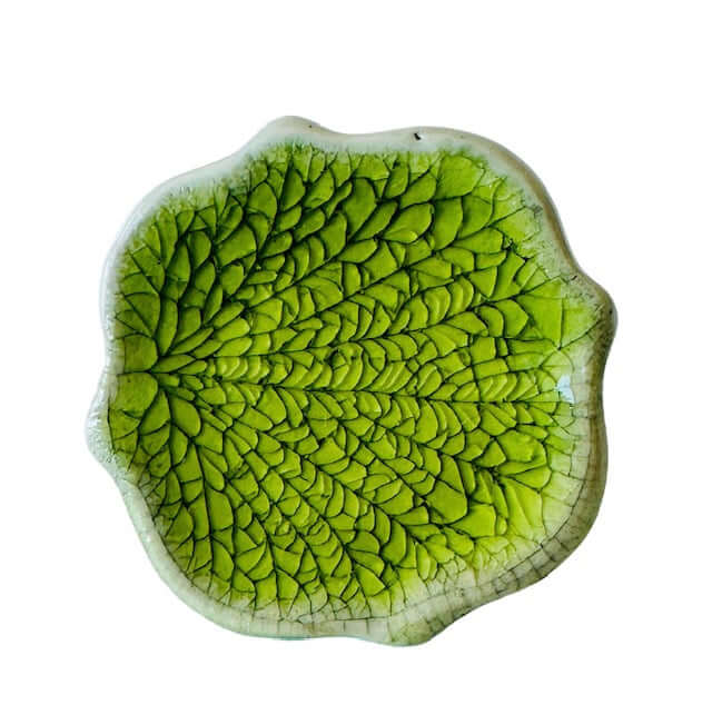 Fern - Green Crackle Glass Knob