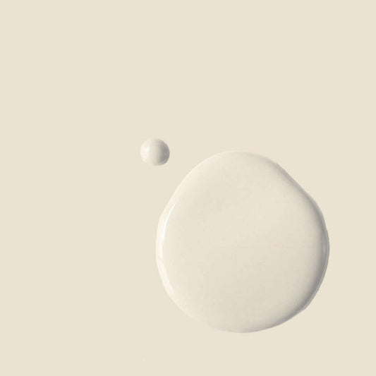 Original - Annie Sloan Satin Paint in creamy white, showcasing a paint droplet against a soft background.