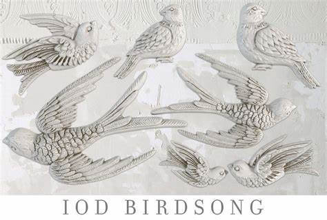 IOD Birdsong Decor Mould featuring intricate bird designs for DIY crafts and baking projects.