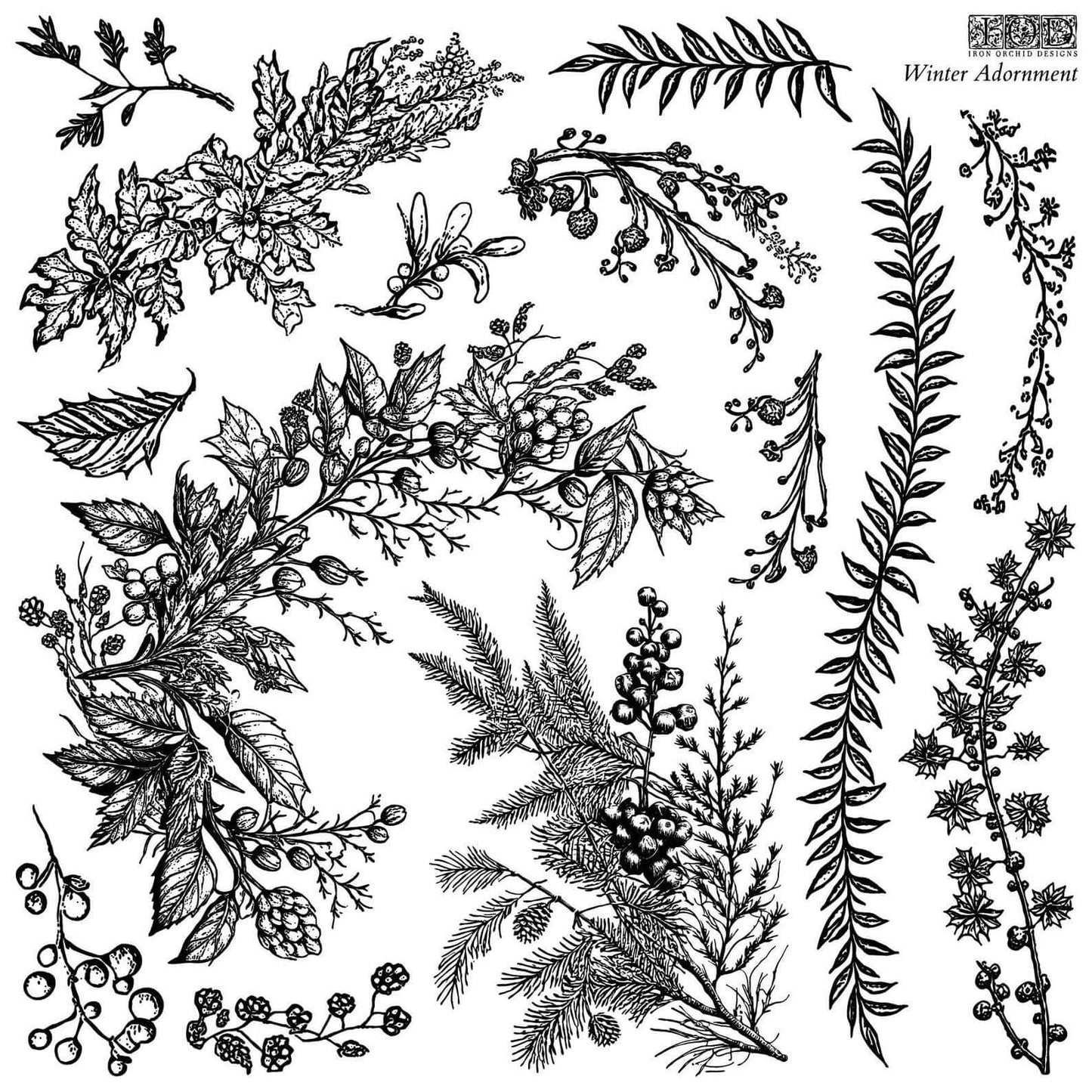 Winter Adornment – 12 x 12 IOD Decor Stamp™
