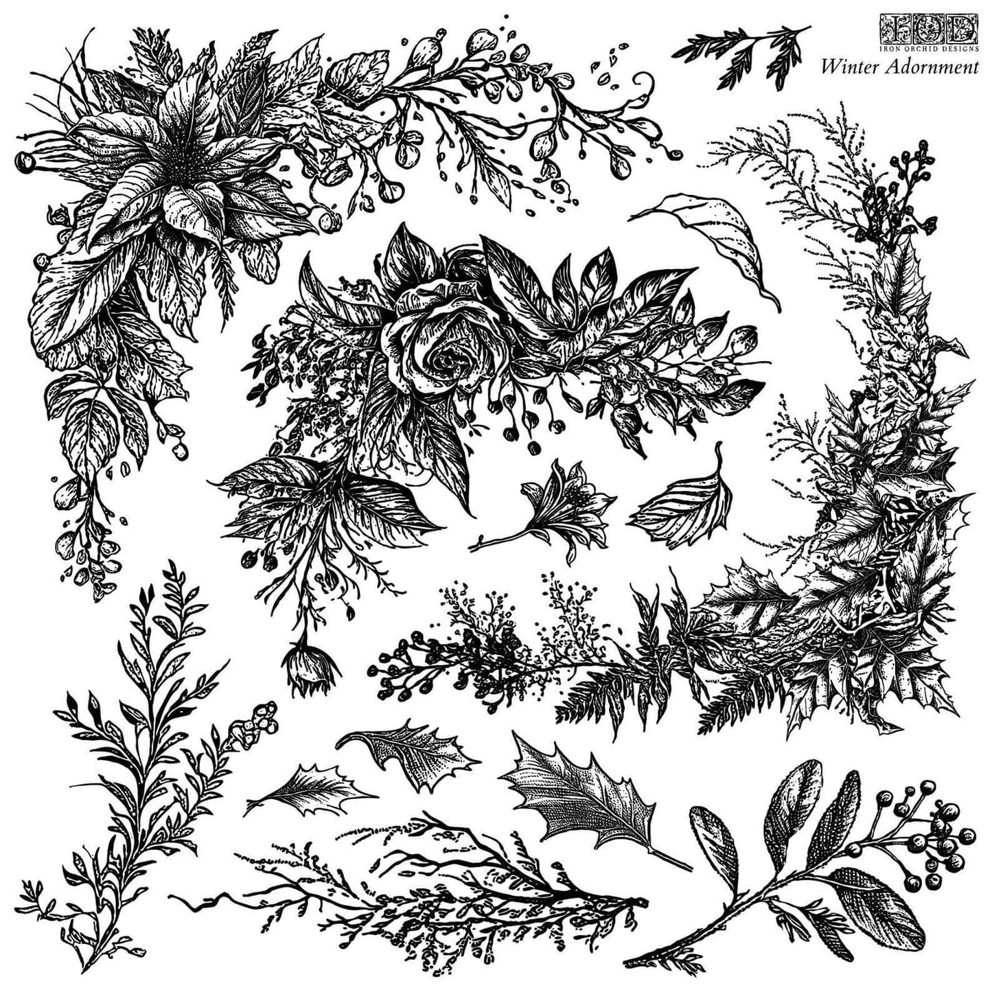 Winter Adornment – 12 x 12 IOD Decor Stamp™