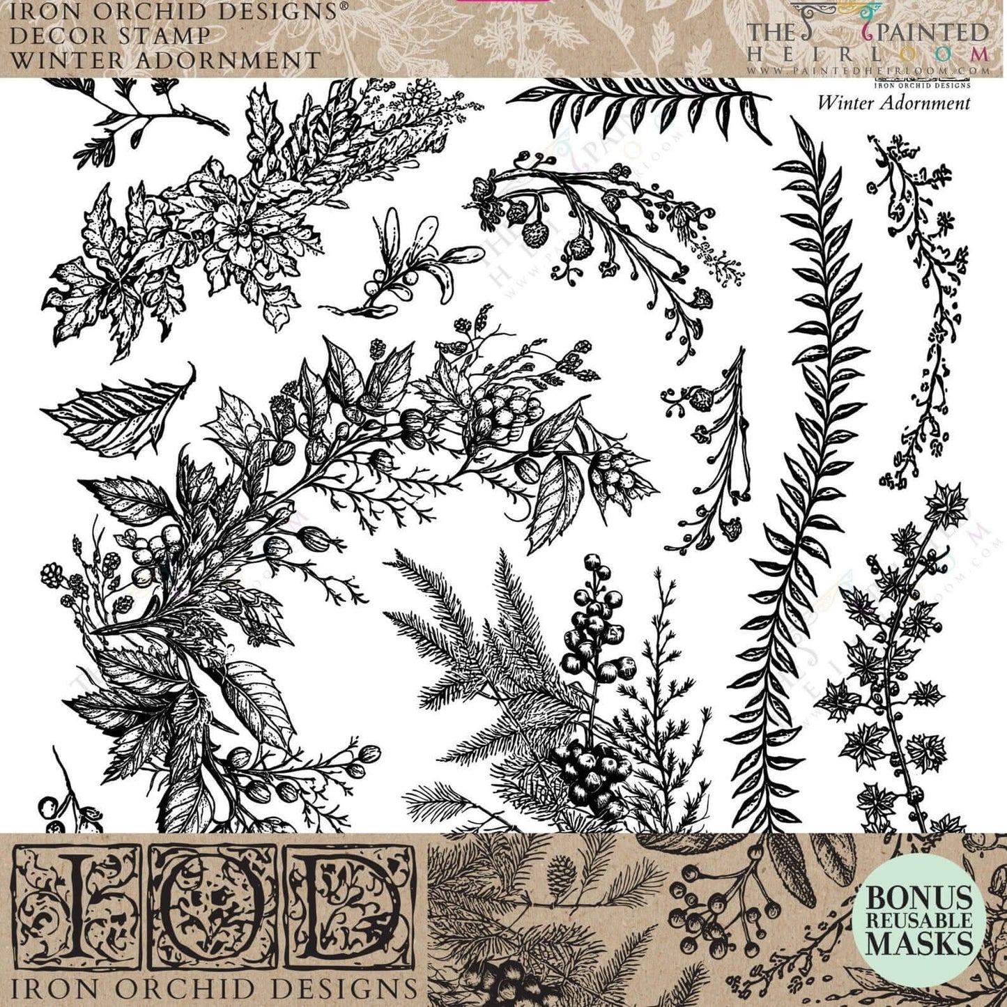Winter Adornment – 12 x 12 IOD Decor Stamp™