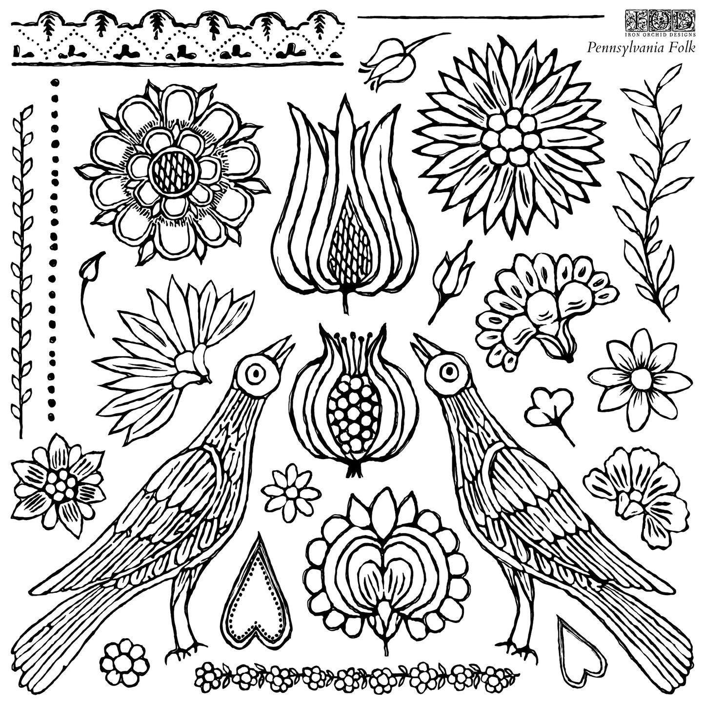 Pennsylvania Folk – 12 x 12 IOD Decor Stamp™