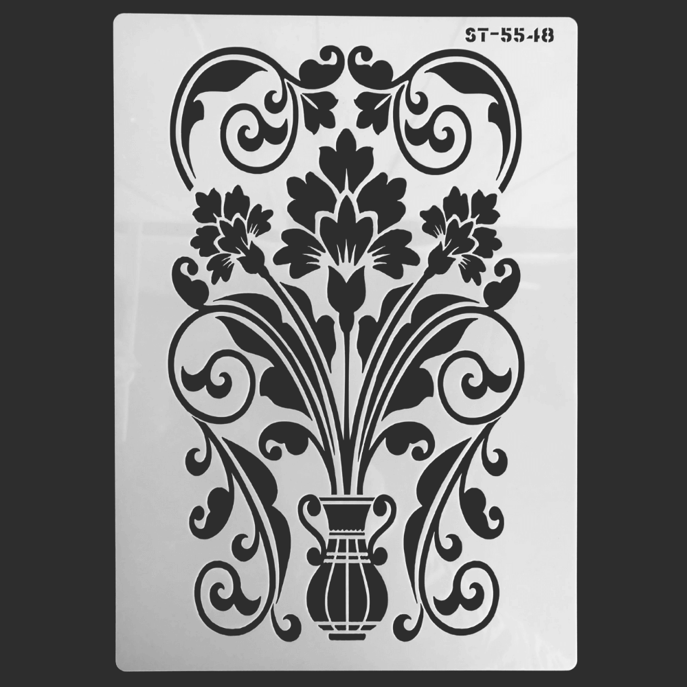 Vase Bouquet Decorative Stencil – French Floral Design