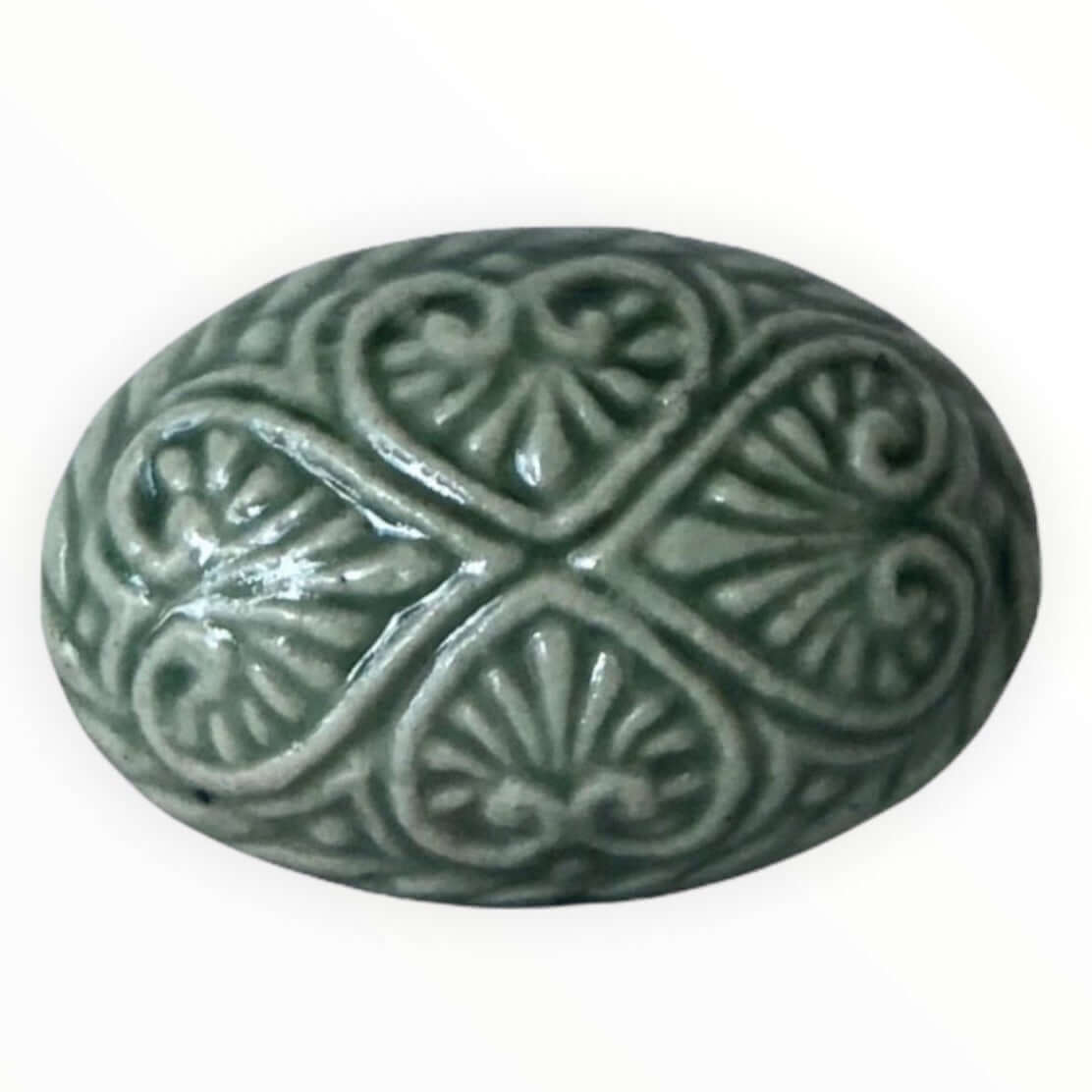 Nouveau Sage Oval Ceramic Knob