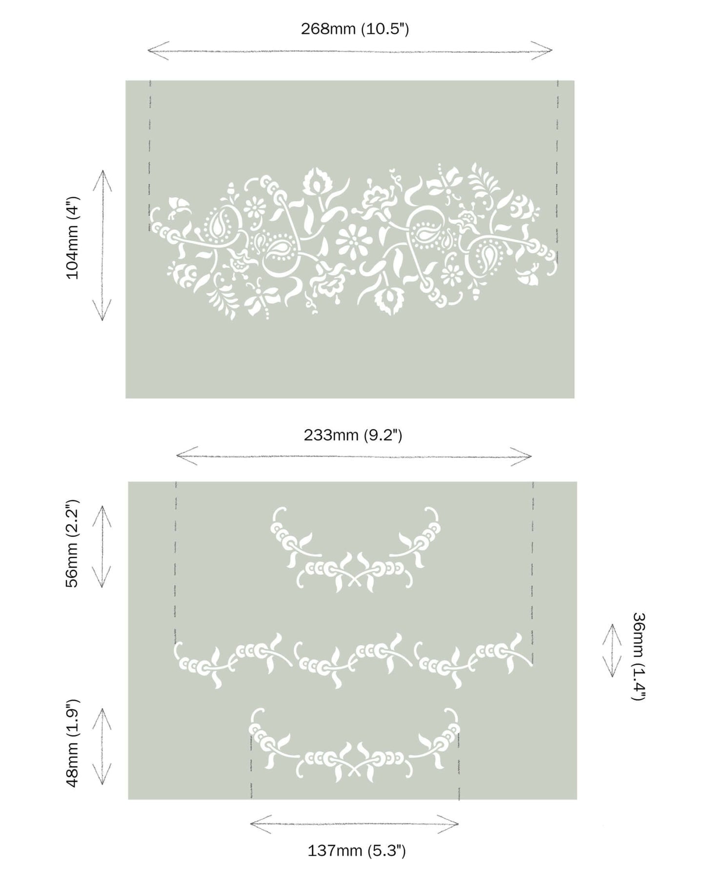 Paisley Floral Garland Annie Sloan Stencil