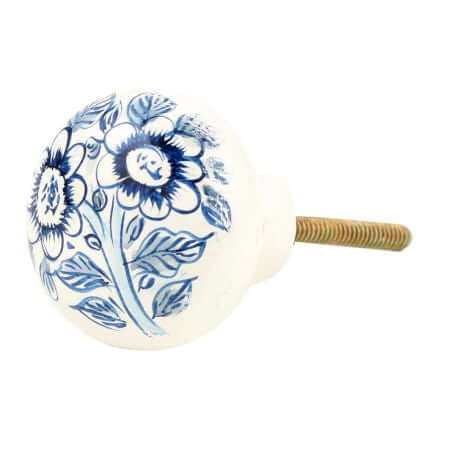 Clara - Blue & White Floral Knob