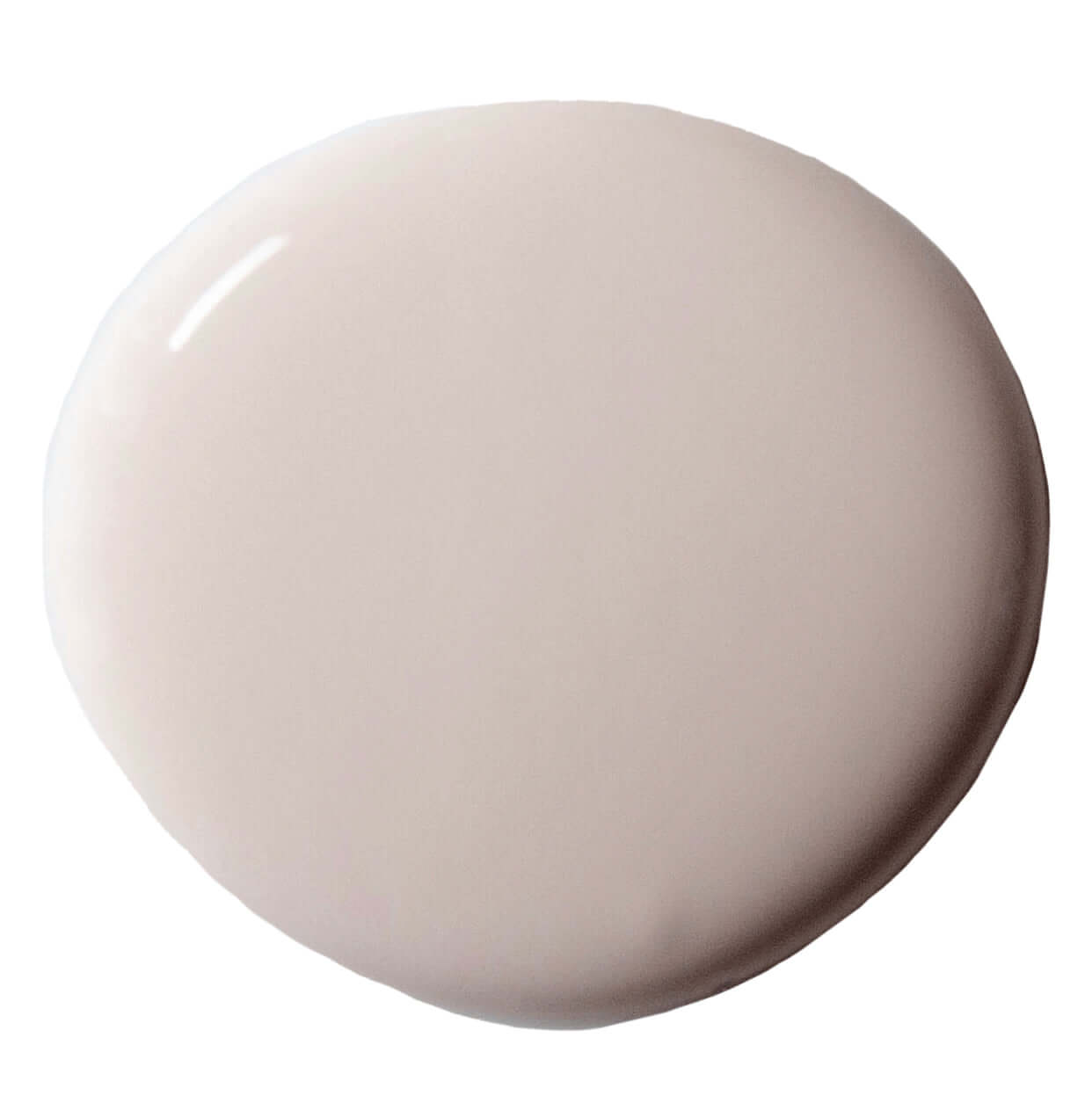 Swatch of Pointe Silk paint from Annie Sloan, showcasing a soft, creamy neutral color in a smooth, round pool.