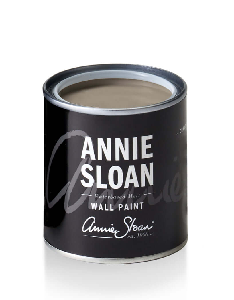 Annie Sloan French Linen wall paint can featuring a sleek design and neutral color, perfect for home decor.