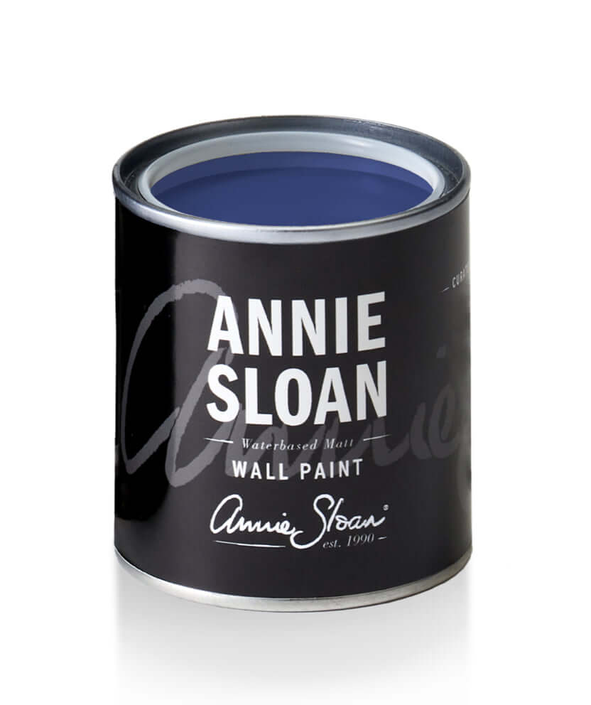 Napoleonic Blue - Annie Sloan Wall Paint can, featuring a strong, deep blue color, water-based matte finish.