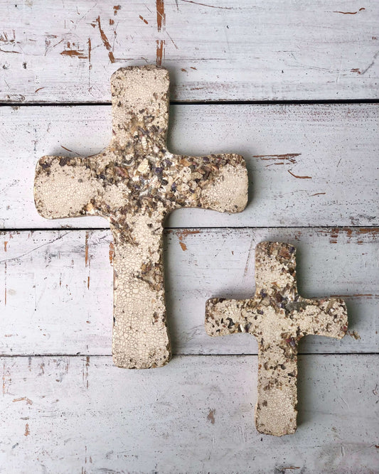 Crackle Stone Cross (Medium)