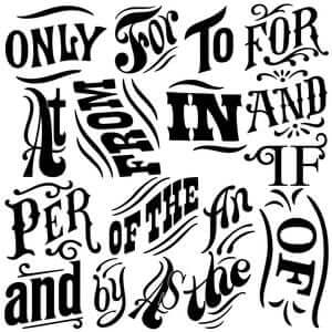 Block Type – 12 x 12 IOD Decor Stamp™ featuring bold typography for creative projects.