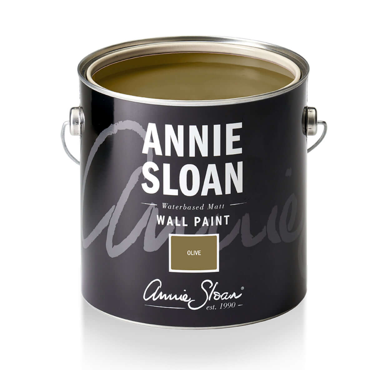Olive Annie Sloan Wall Paint can featuring a dark khaki green color, perfect for creating a serene home environment.