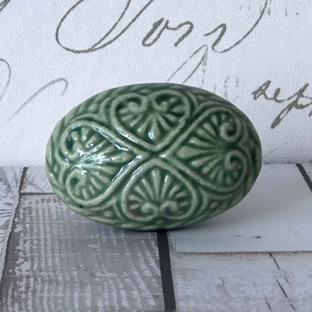 Nouveau Sage Oval Ceramic Knob